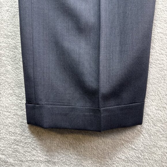 VTG Hickey Freeman By Nordstrom 2 Piece Suit Navy 100% Wool USA Union Made 46 R - Picture 13 of 16